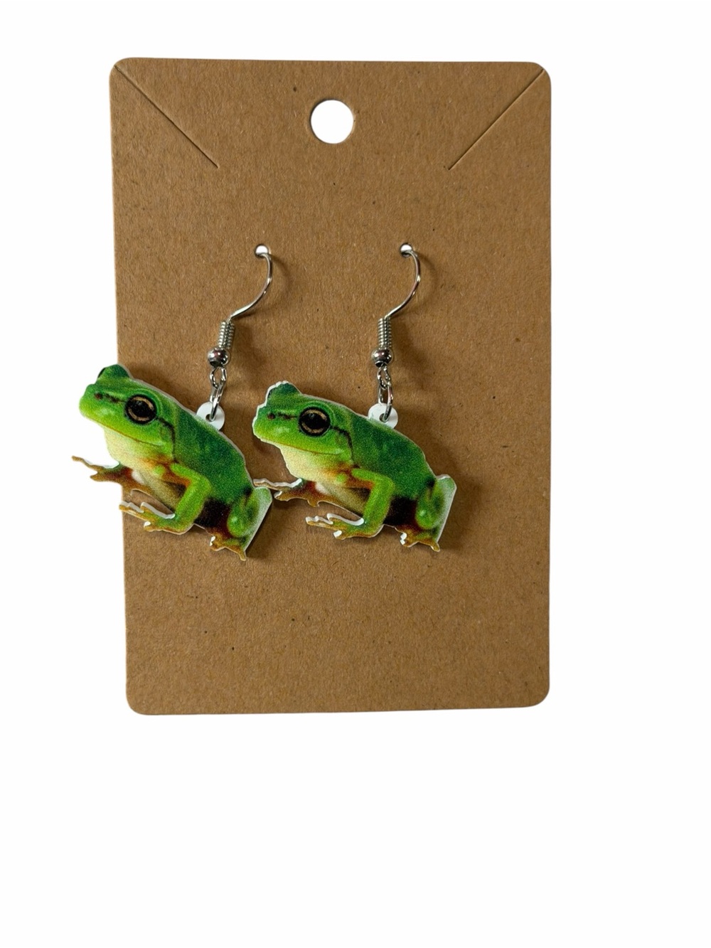 Green Frog Dangle Earrings for Women - Playful Nature-Inspired Jewelry